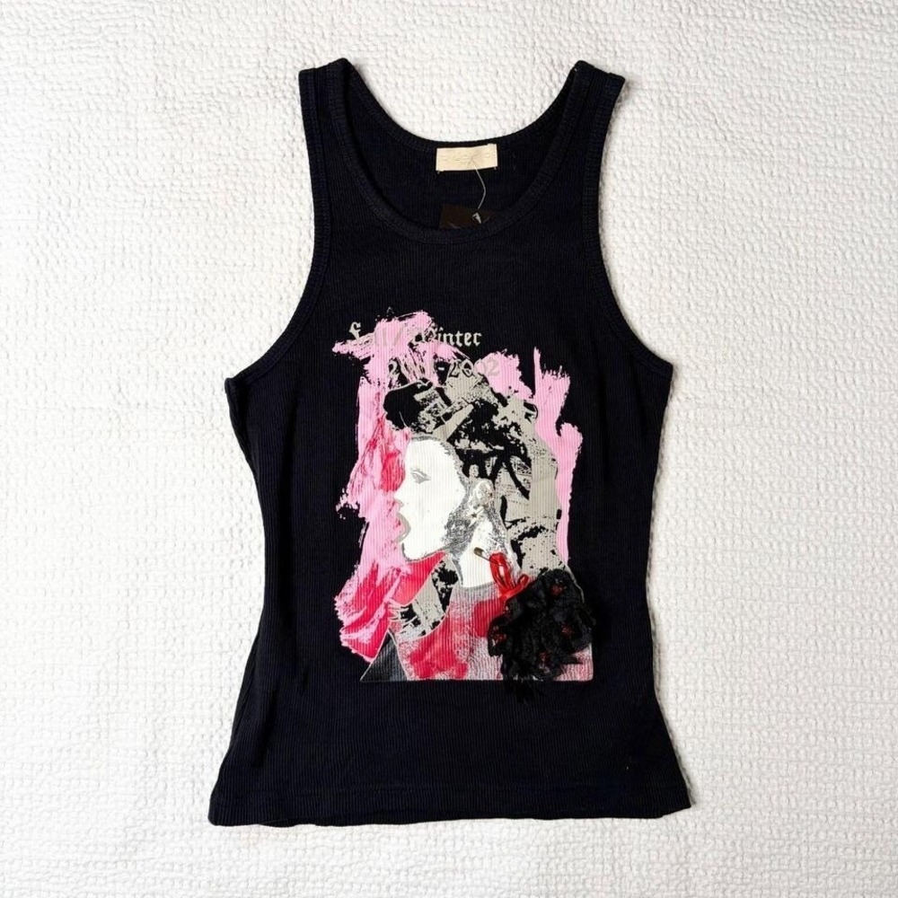 euro avant garde mix media portrait graphic tank